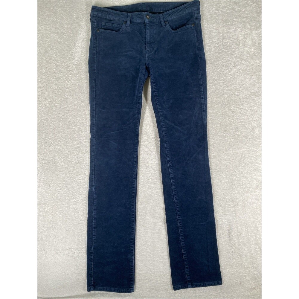 Uniqlo Corduroy Pants Women's 29 Skinny Fit Navy Blue Stretch Ankle Heattech